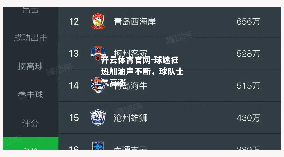 球迷狂热加油声不断，球队士气高涨